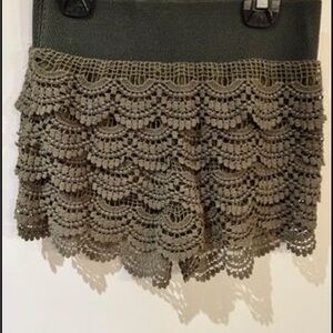 Green lace skort